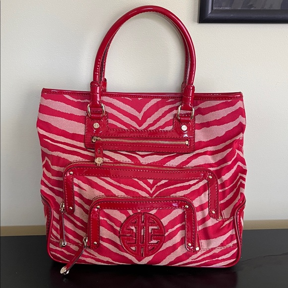 Antonio Melani Red Animal Print Shoulder Bag - Picture 1 of 12